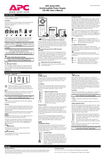 Apc smart ups 1000 manual